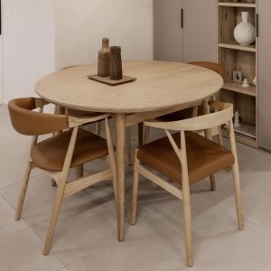 Round OAK שולחן פינת אוכל